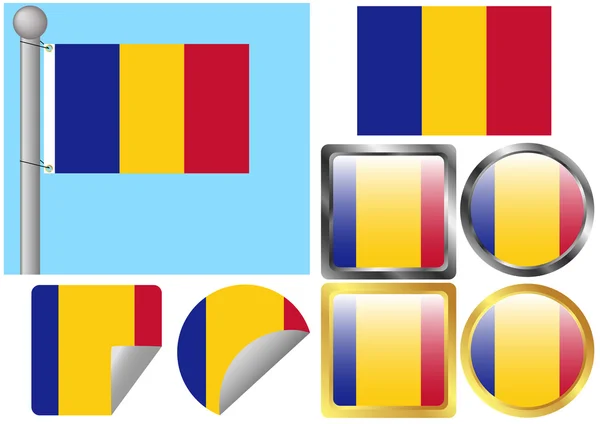 Flagganläggning Rumänien — Stock vektor