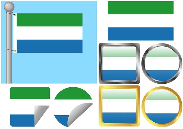 Conjunto de Bandeiras Serra Leoa — Vetor de Stock