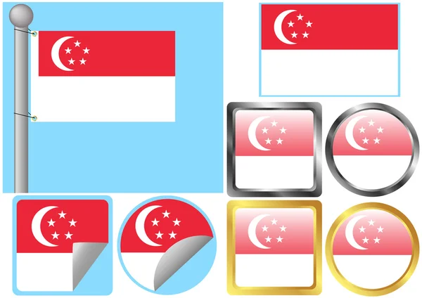 stock vector Flag Set Singapore