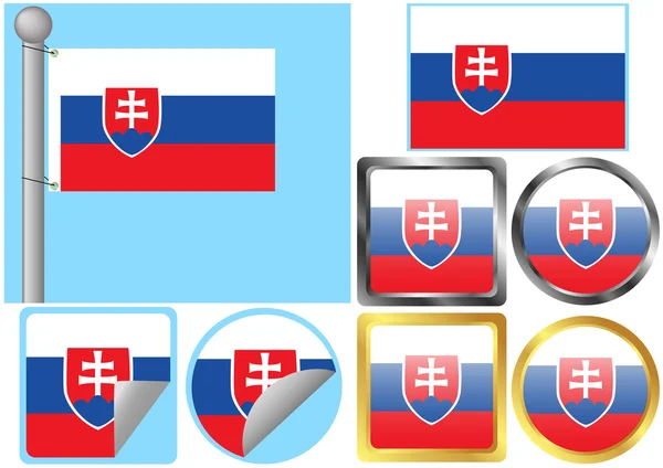 Flag Set Slovakia — Stock Vector