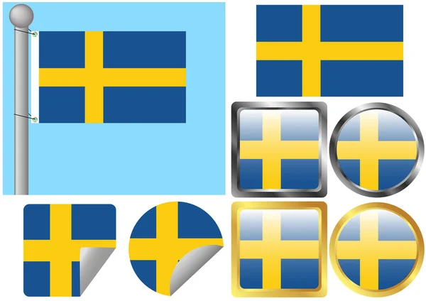 Flag Set Sweden — Stock Vector