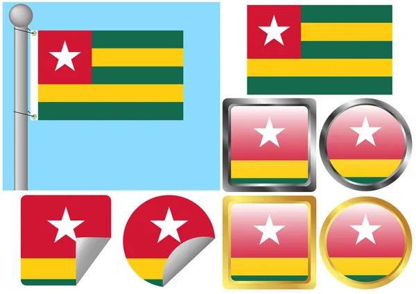 Flag Set Togo — Stock Vector