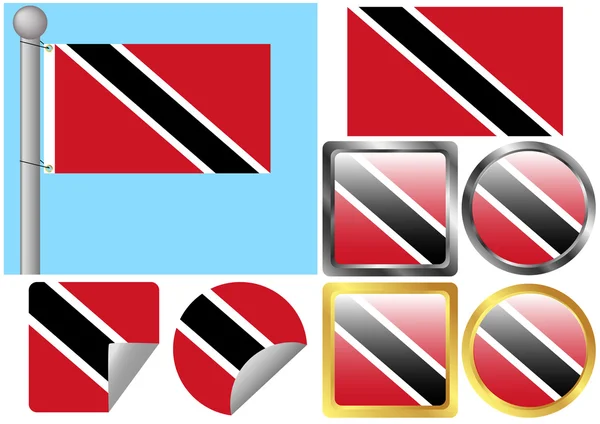 Flag Set Trinidad Tobago — Stock Vector