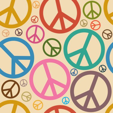 Seamless Retro Peace Symbol Background clipart