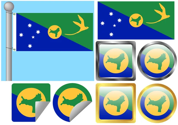 Bandeira Set Christmas Island — Vetor de Stock