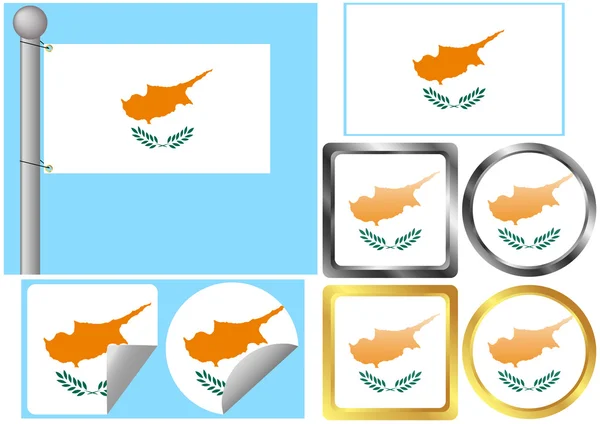 Flaggensatz Zypern — Stockvektor