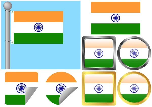 Flag Set India — Stock Vector