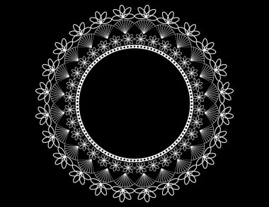 Round Lace Doily on Black clipart