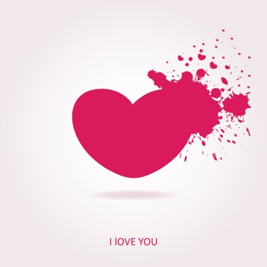 Heart with a splash clipart