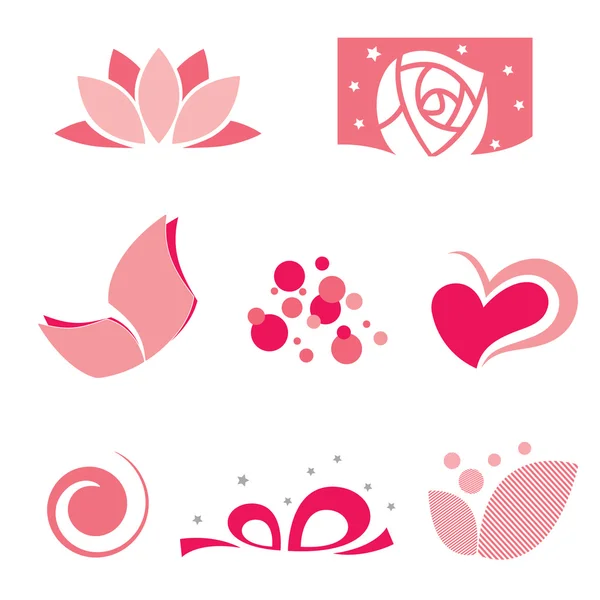Conjunto de rosa símbolo — Vector de stock