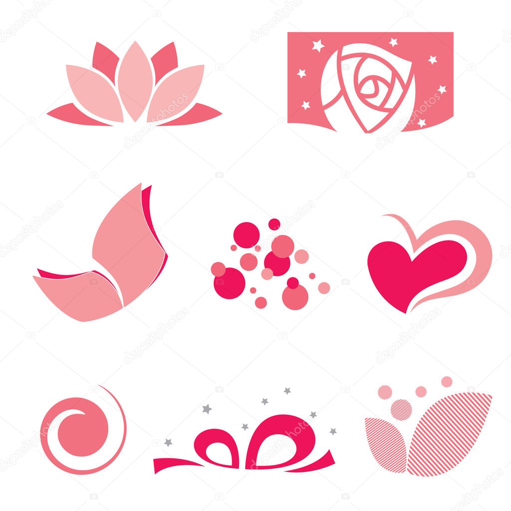Set of rose symbol