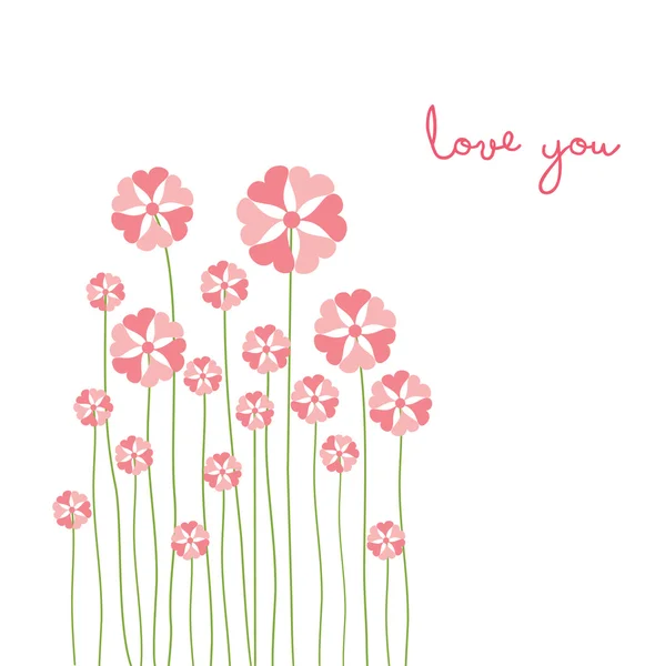 Carte d'amour avec fleur — Image vectorielle