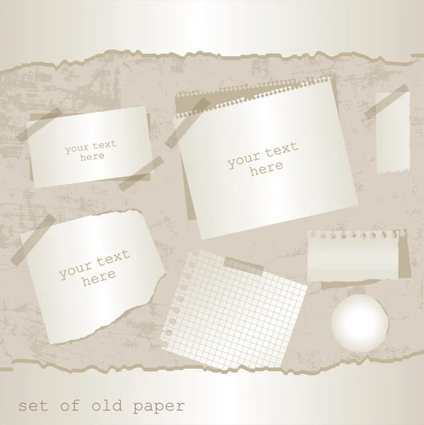 Set aus altem Papier — Stockvektor