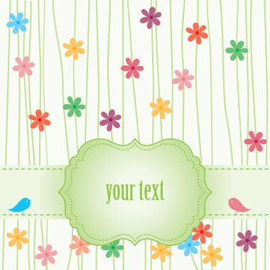 Card fith flower clipart