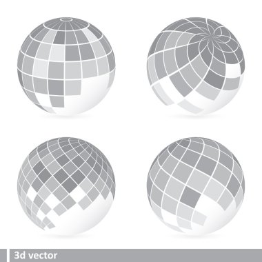 Set of abstract mosaic 3d vector clipart