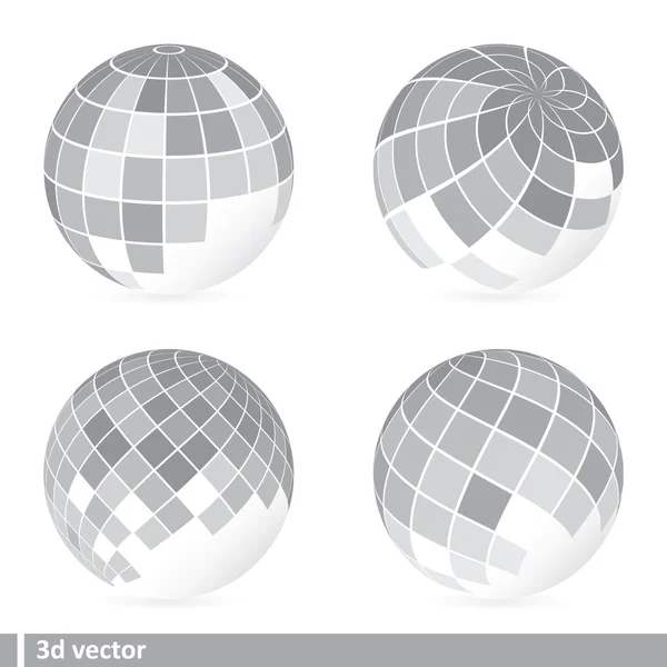 Set of abstract mosaic 3d vector — Stock Vector