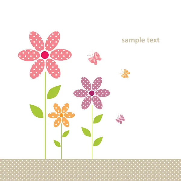 Carte de voeux mignon avec fleur — Image vectorielle