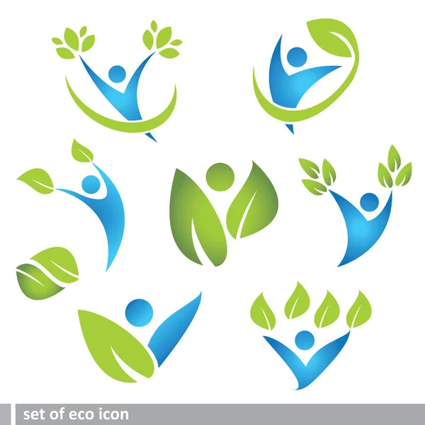 Set of eco and icon — Stock Vector