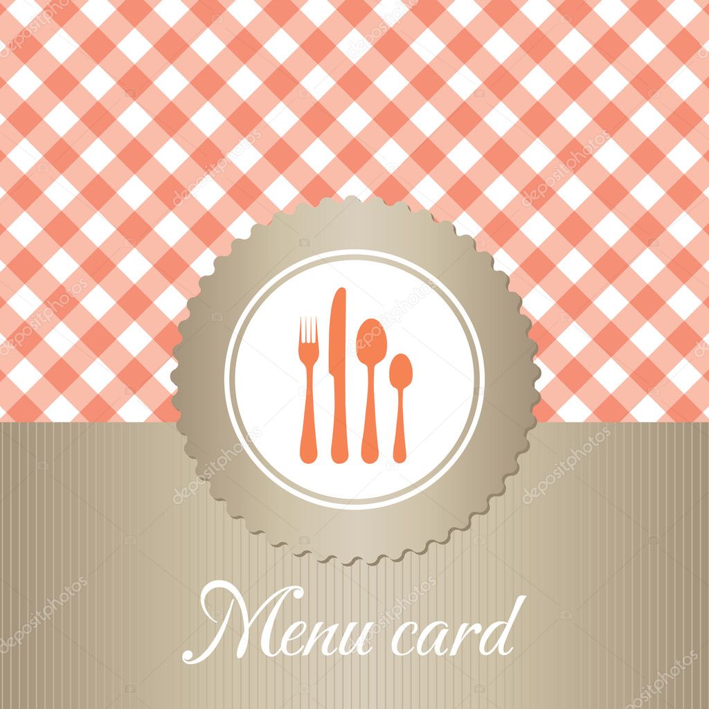 Elegant restaurant menu card