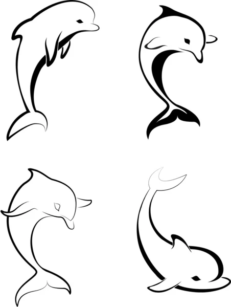 Dolfijnen — Stockvector