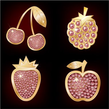 Icons of fruit clipart
