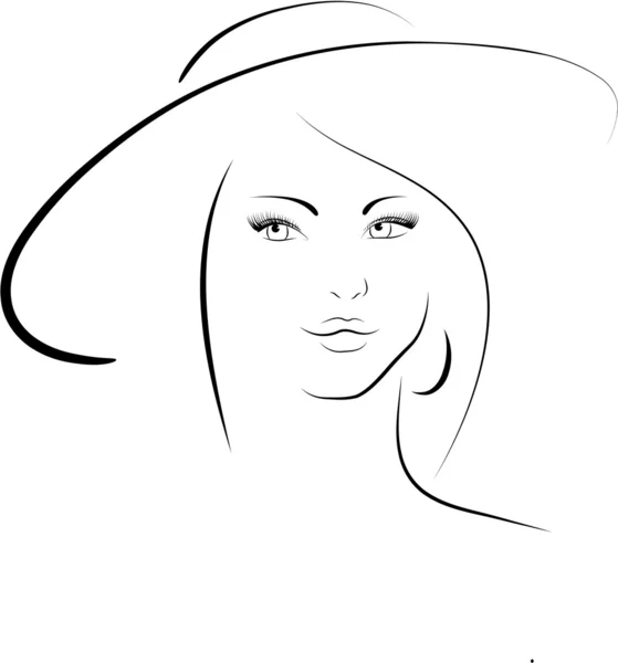 La mujer con sombrero — Archivo Imágenes Vectoriales