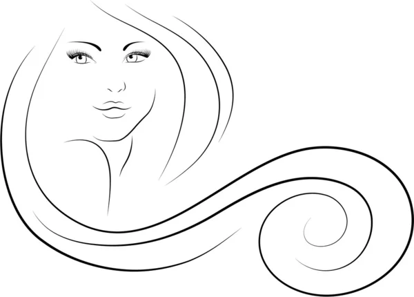长头发的女人 — 图库矢量图片