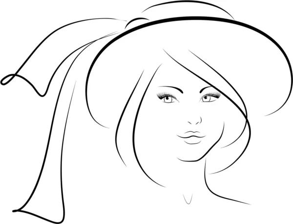 La femme au chapeau — Image vectorielle
