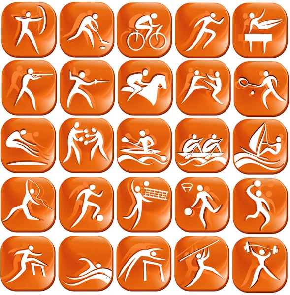 Set van sport pictogrammen — Stockvector