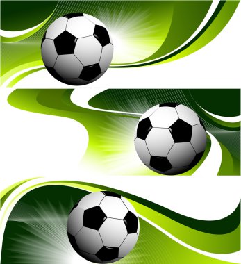 Green football banners clipart