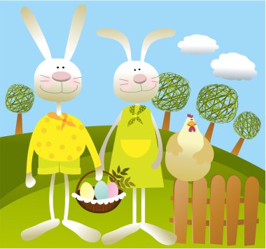 Cartoon Easter background clipart