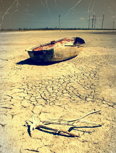 Barco en el desierto — Foto de Stock