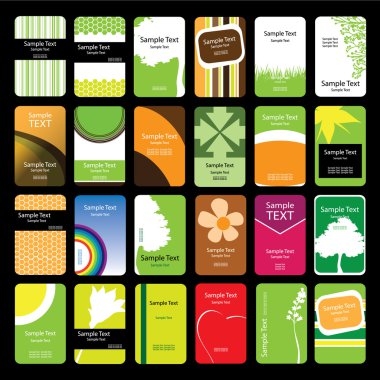 24 Colorful Business Cards clipart