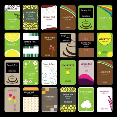 24 Colorful Business Cards clipart