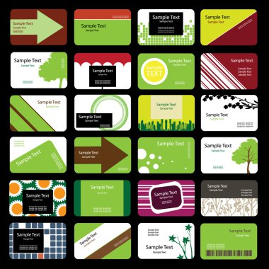 24 Colorful Business Cards clipart