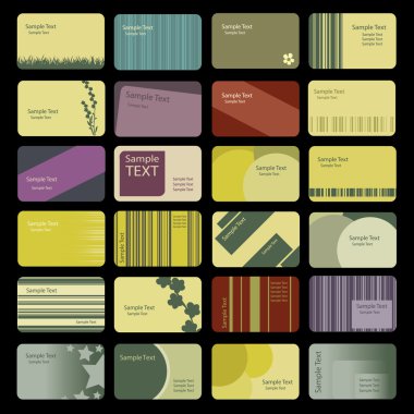 24 Colorful Business Cards clipart