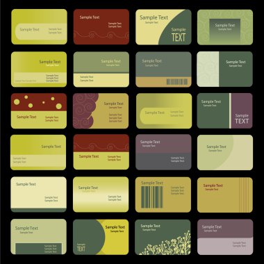 24 Colorful Business Cards clipart