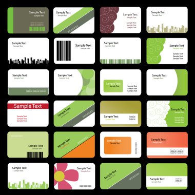 24 Colorful Business Cards clipart