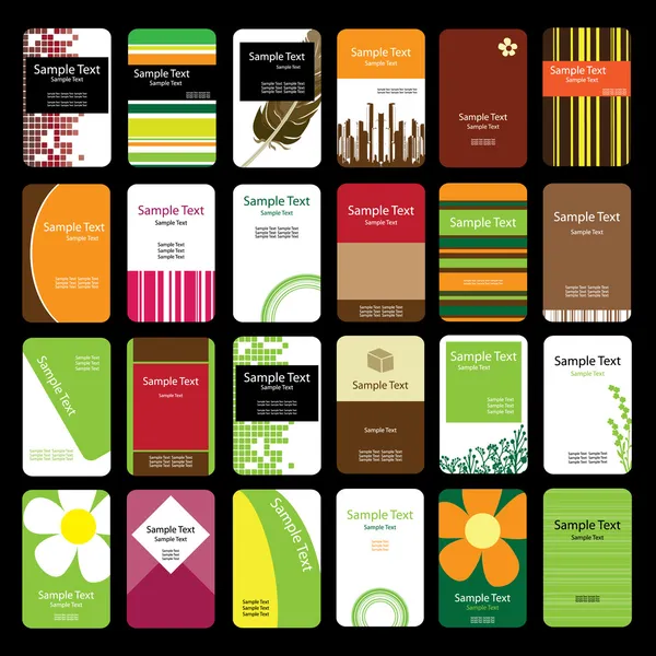 24 πολύχρωμο επαγγελματικές κάρτες — Διανυσματικό Αρχείο