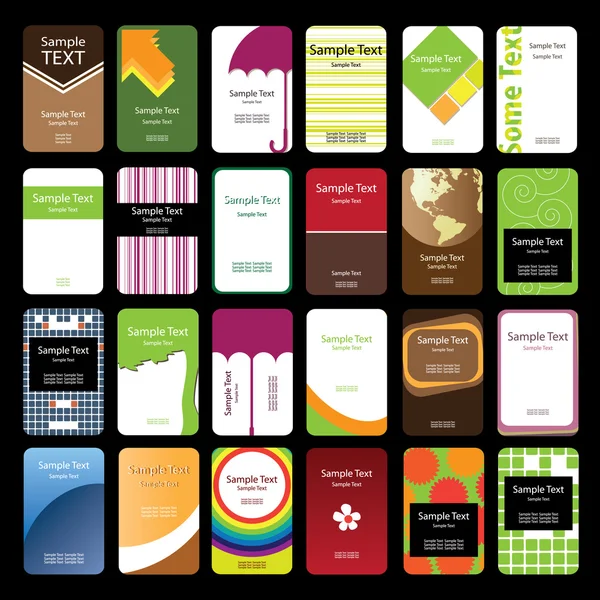 24 tarjetas de visita verticales coloridas — Vector de stock