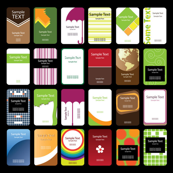 24 Colorful Vertical Business Cards