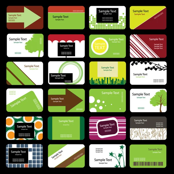 24 cartes de visite colorées — Image vectorielle