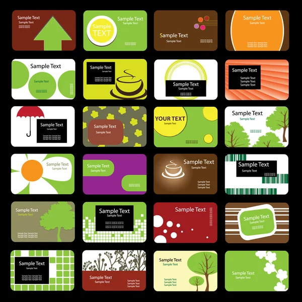24 다채로운 비즈니스 카드 — 스톡 벡터