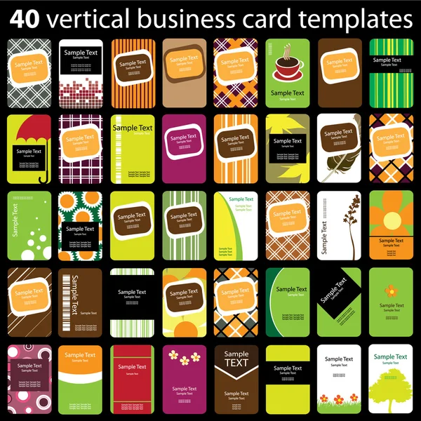 40 πολύχρωμο επαγγελματικές κάρτες — Διανυσματικό Αρχείο