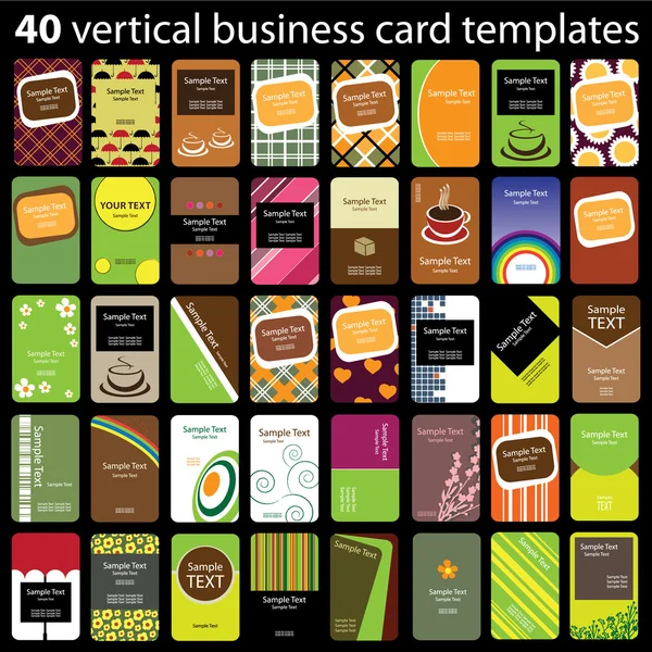 40 Cartões de visita coloridos — Vetor de Stock