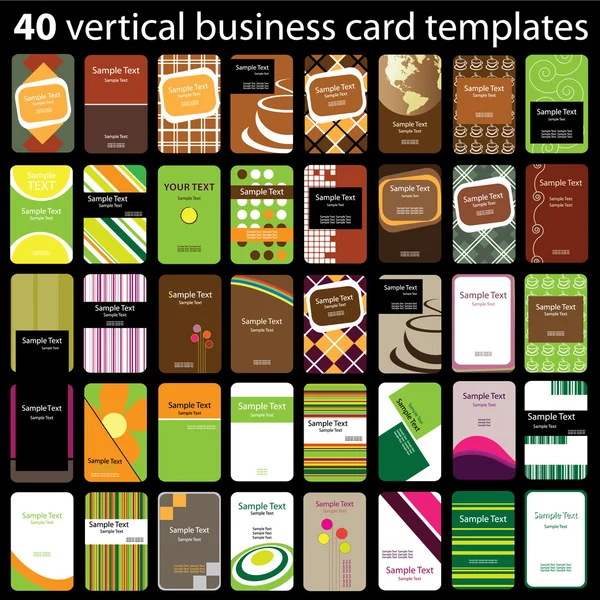 40 Cartões de visita coloridos — Vetor de Stock