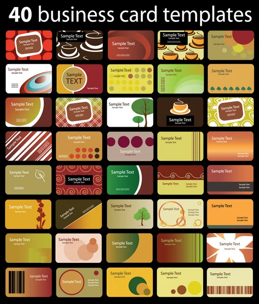 24 Cartões de visita coloridos —  Vetores de Stock