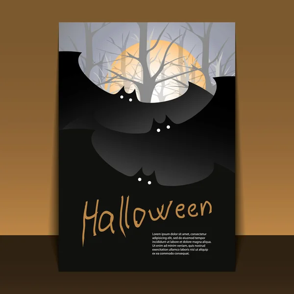 Folheto de Halloween ou Design de Capa — Vetor de Stock