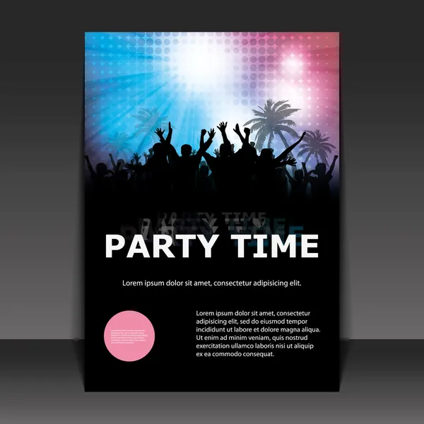 传单或封面设计-派对时间 — 图库矢量图片