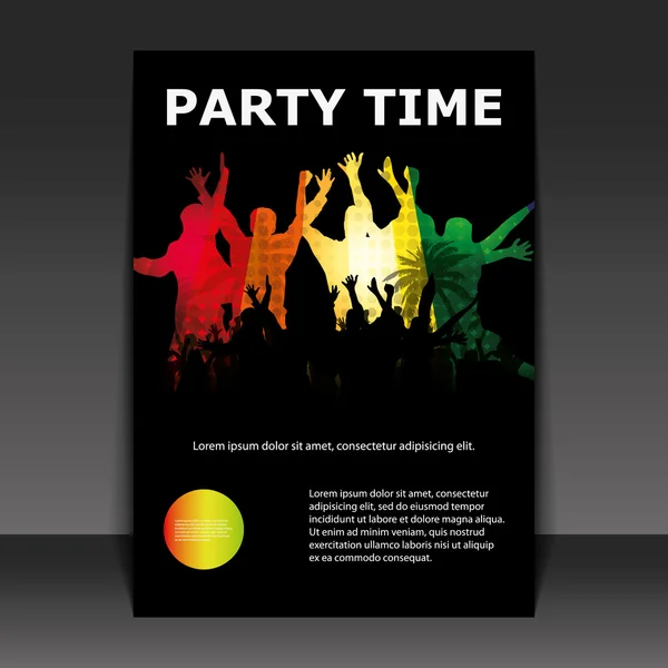 传单或封面设计-派对时间 — 图库矢量图片